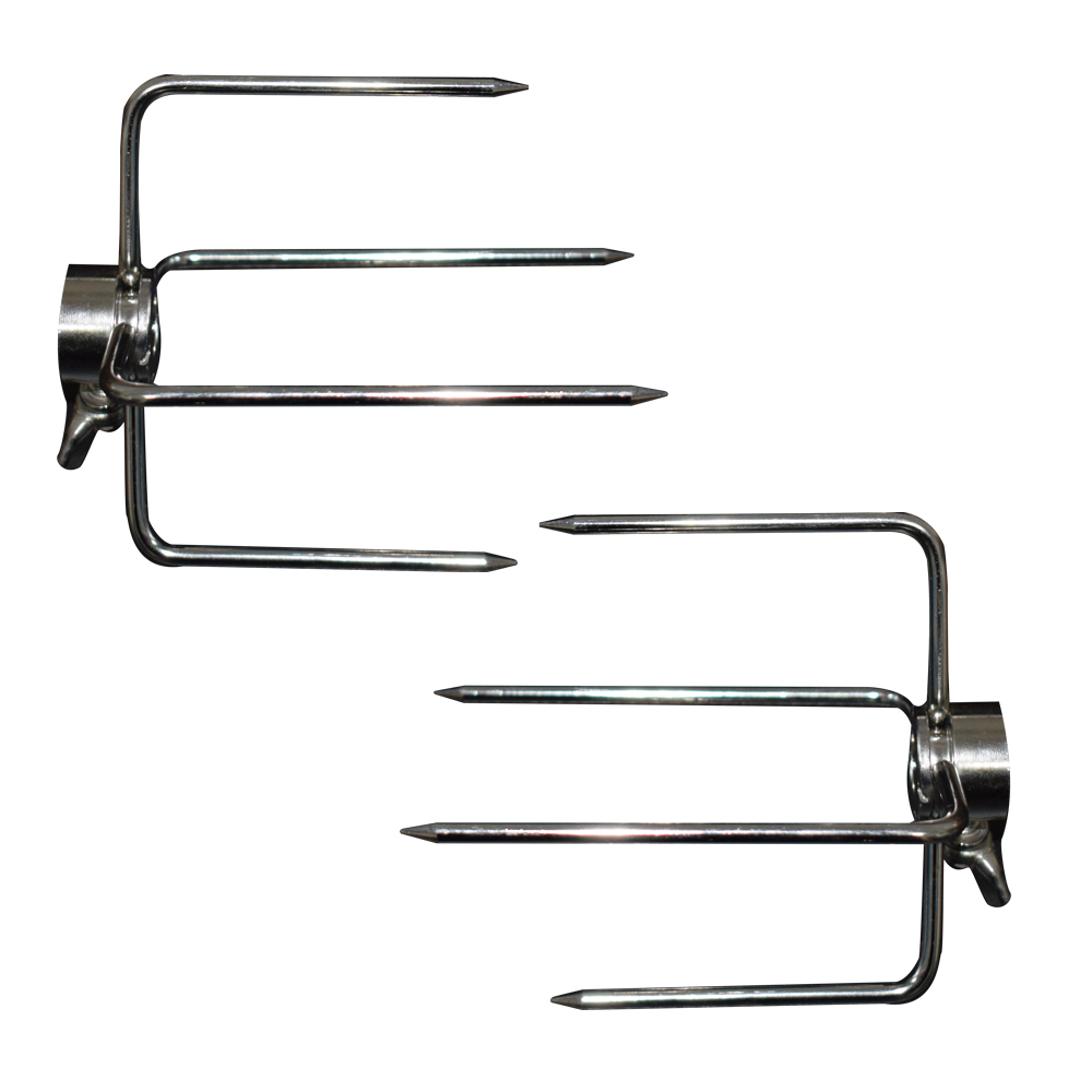 Onlyfire Stainless Steel Rotisserie Meat Forks Fits 5/16" Square Spit Rods 