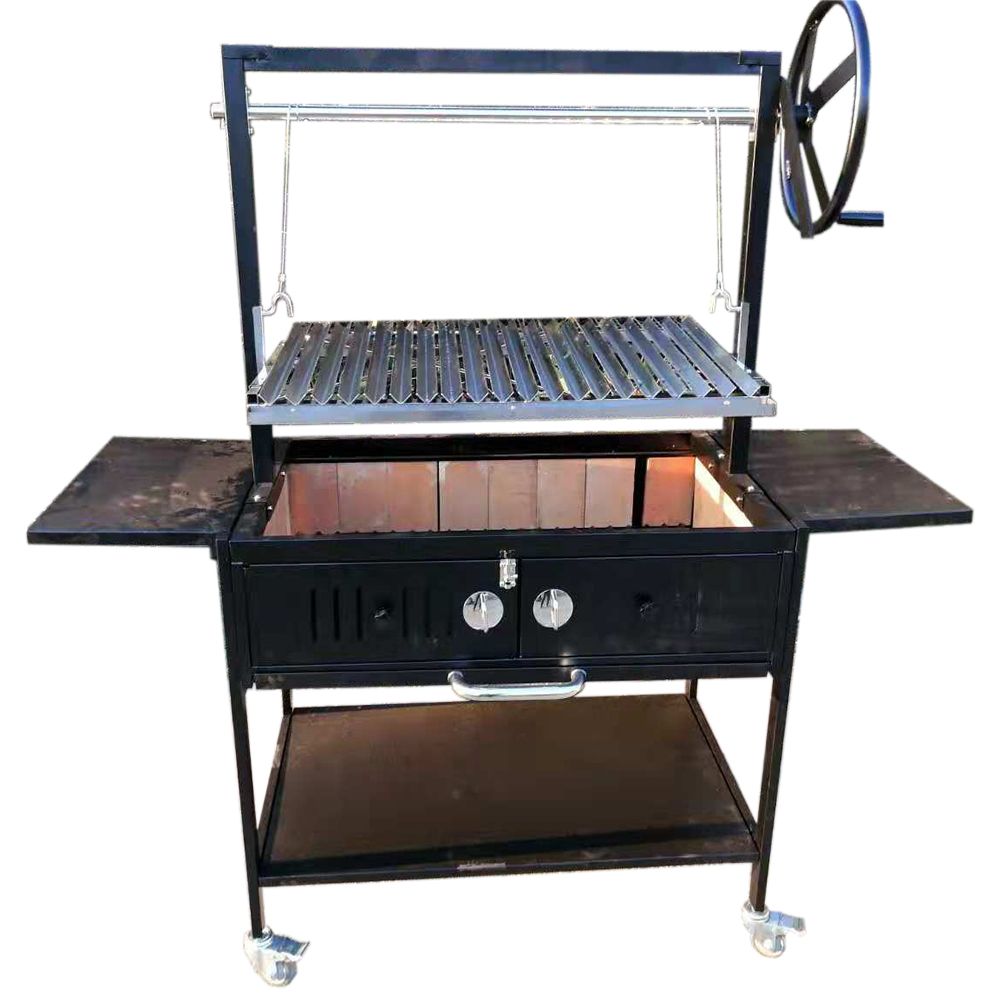 Stainless Steel BBQ with Argentine Vgrate grill and rotisserie.