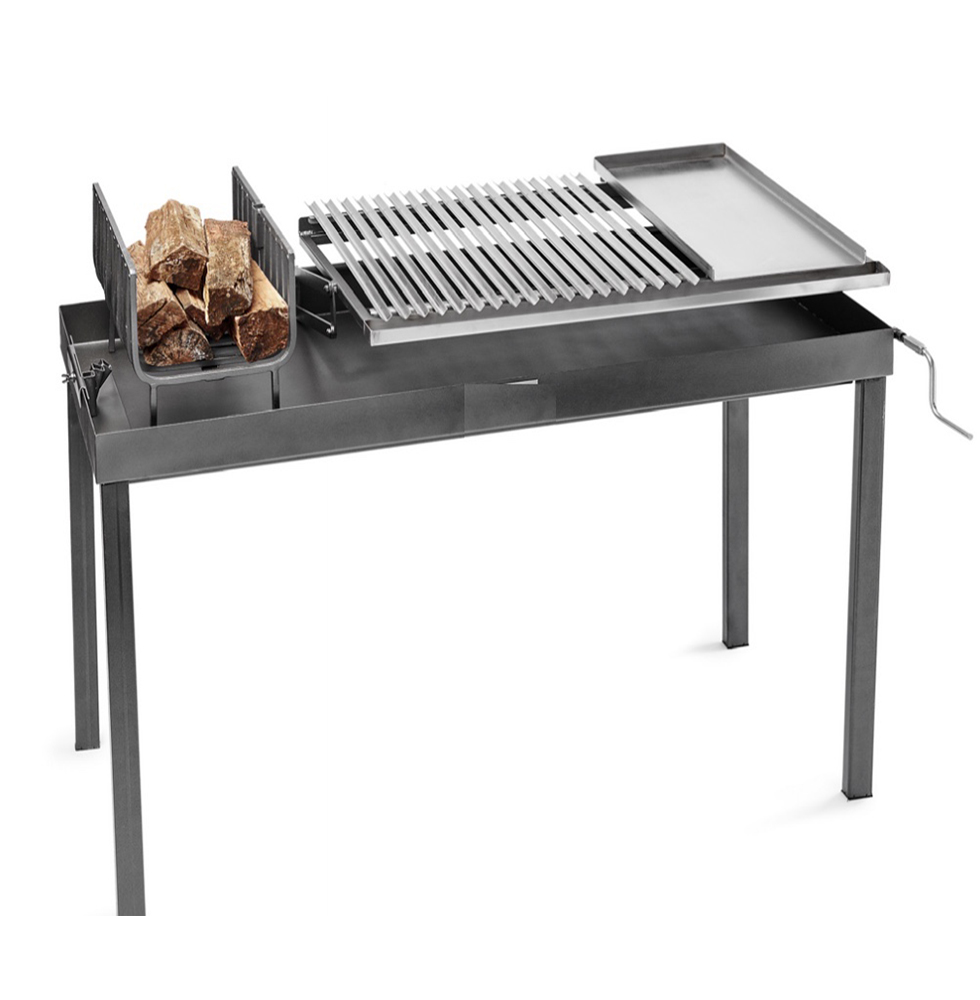 Stainless Steel BBQ with Argentine Vgrate grill and rotisserie.