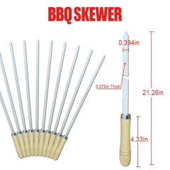 Bq 2487 Metal Barbecue Grilling Kabob Stainless Steel 6 Piece Set Barbecue Skewers