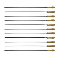 Good Quality Stainless Steel Wooden Handle Special Shish Kebab Grilling Skewers Product  HDWYSY