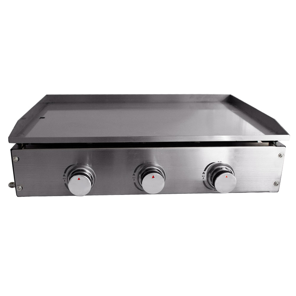 Buildin Portable Propane Gas Plancha Grill Tabletop Griddle with 3 Burners