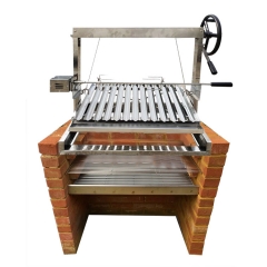 Built in Brick BBQ DIY Cooking Grill Argentine Barbecue V grate adjustable height