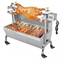 Homemade bbq lamb pig charcoal outdoor spit roast grills with windshield